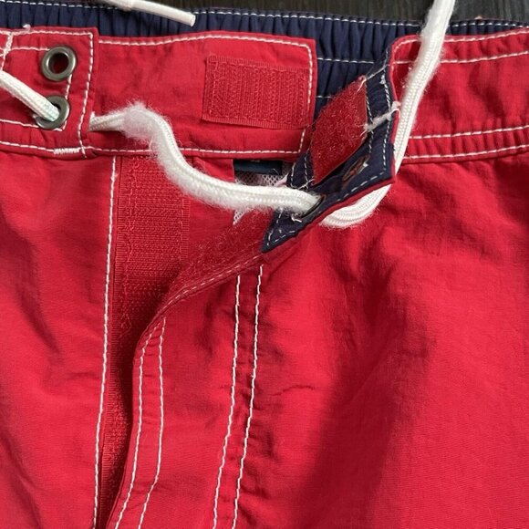 Vintage Polo Ralph Lauren Swim Trunks Mens Large Red Drawstring Nylon Beach - Picture 6 of 9